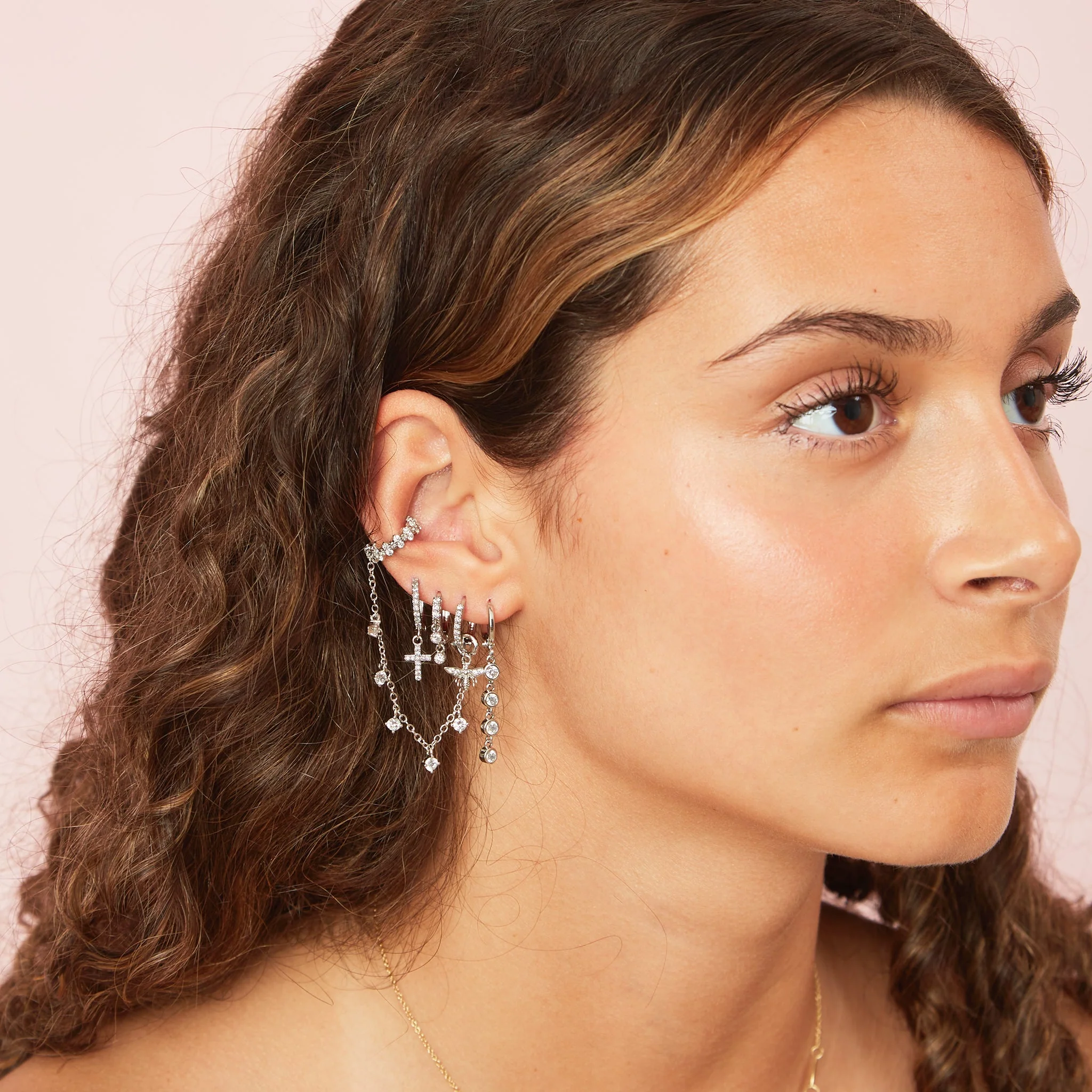 Camelia Dainty Huggie Earrings - Image 13
