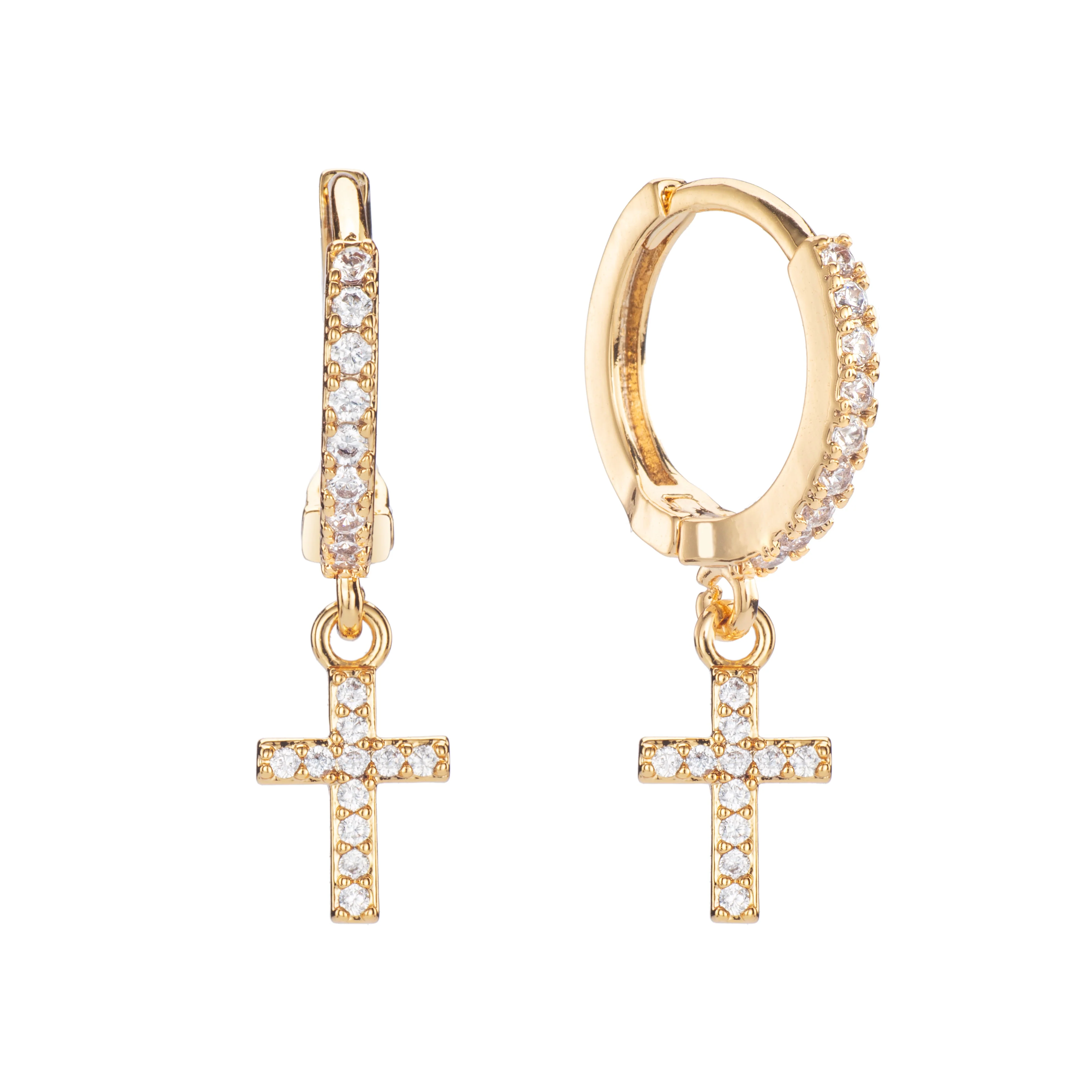Camilla Cross Huggie Earrings