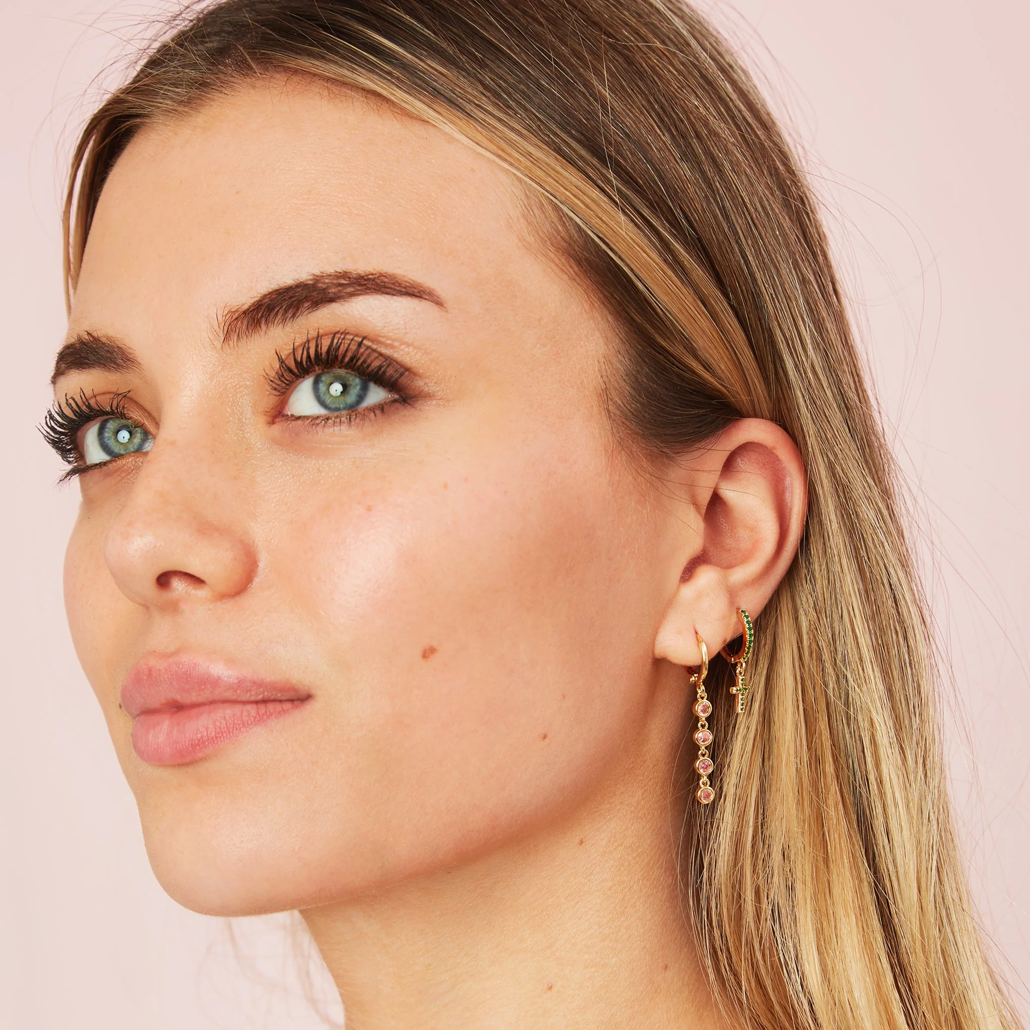 Camilla Cross Huggie Earrings - Image 15