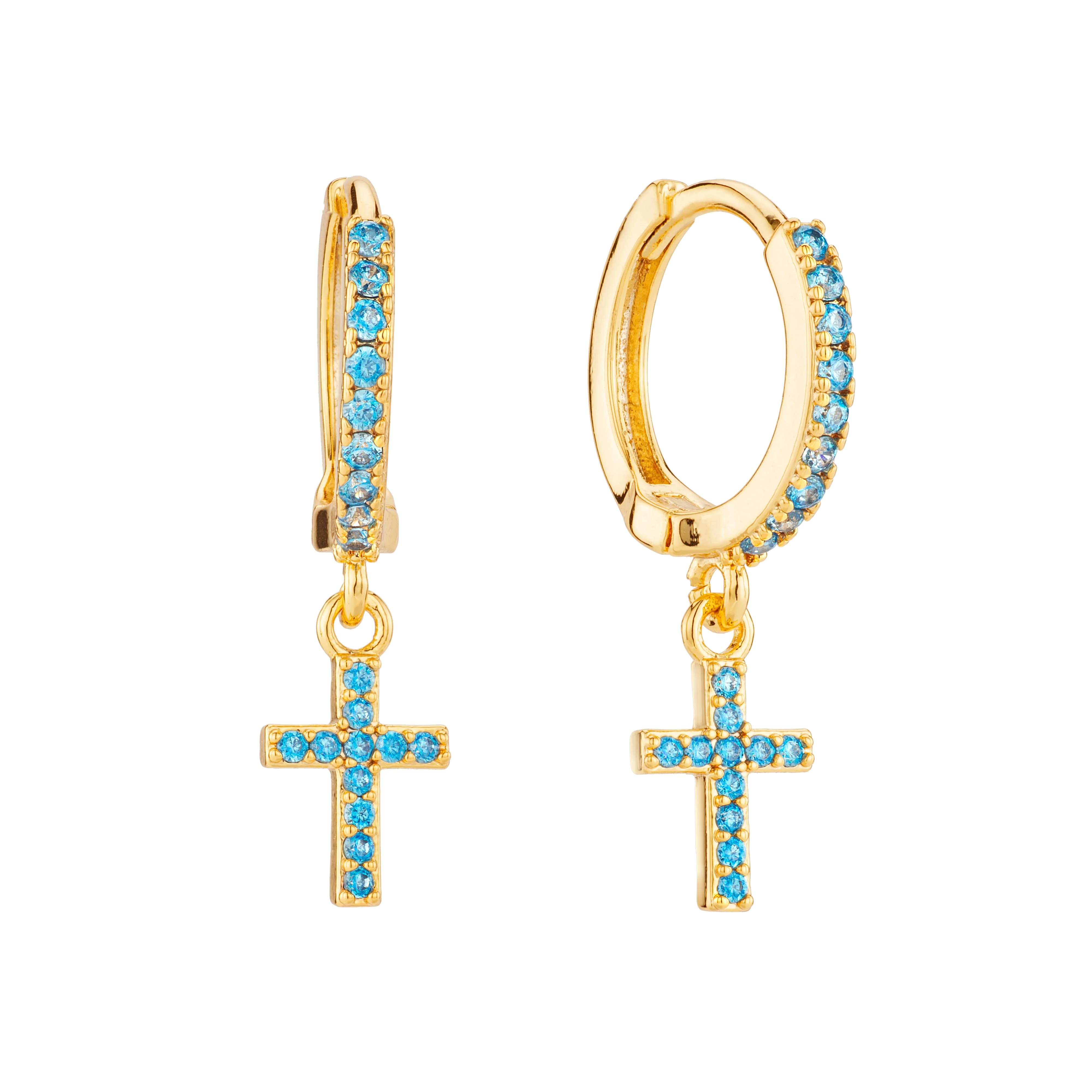 Camilla Cross Huggie Earrings - Image 2
