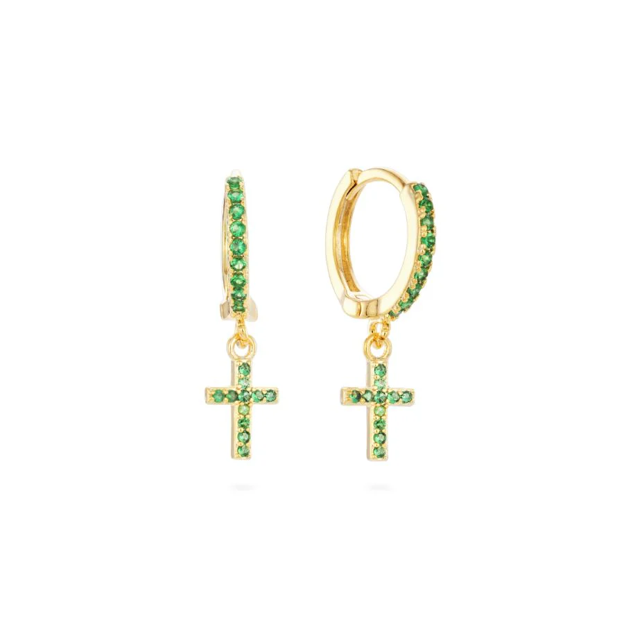 Camilla Cross Huggie Earrings - Image 3
