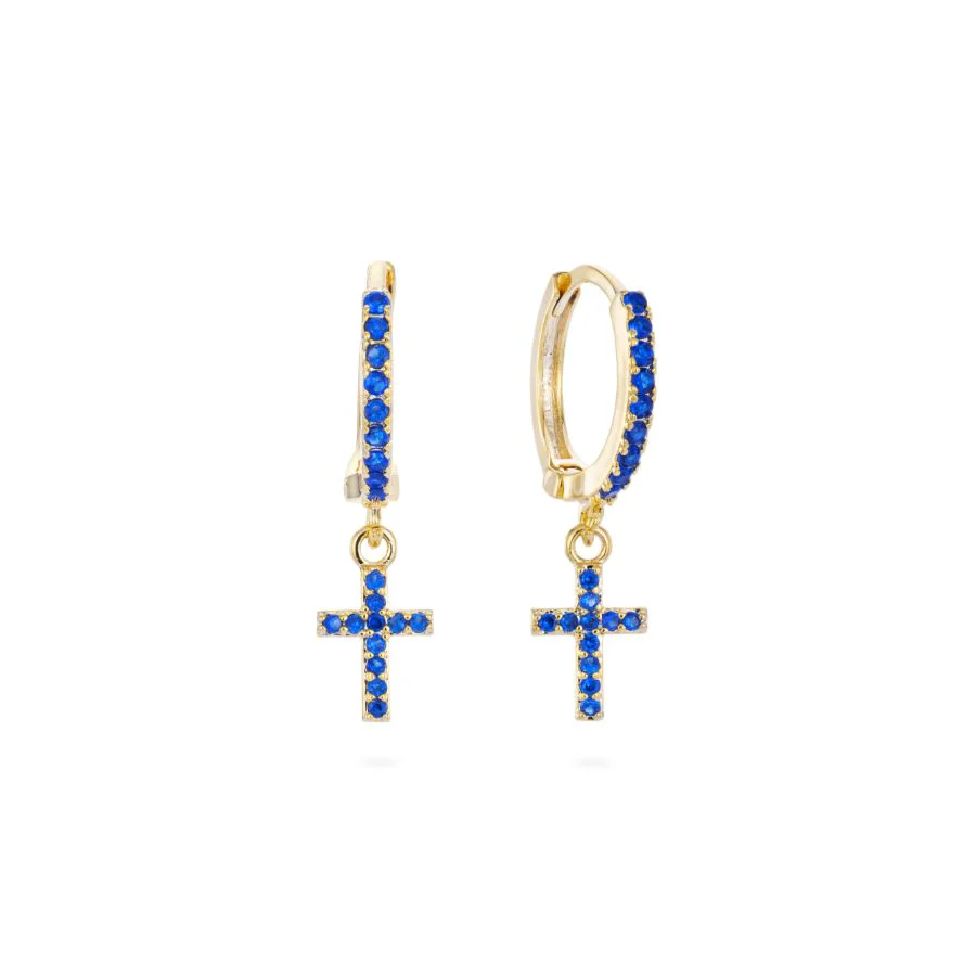 Camilla Cross Huggie Earrings - Image 4