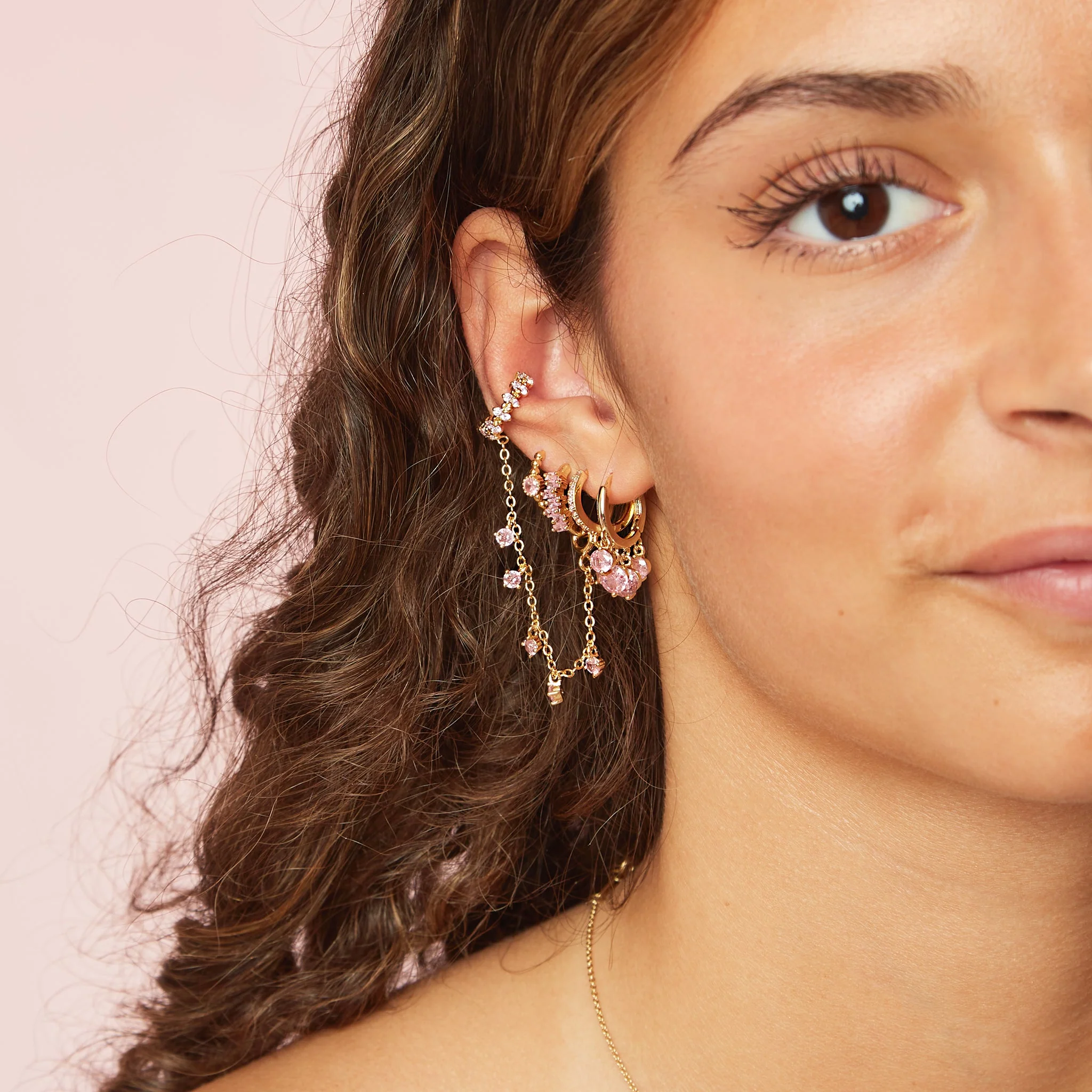 Iris Waterfall Huggie Earrings - Image 21