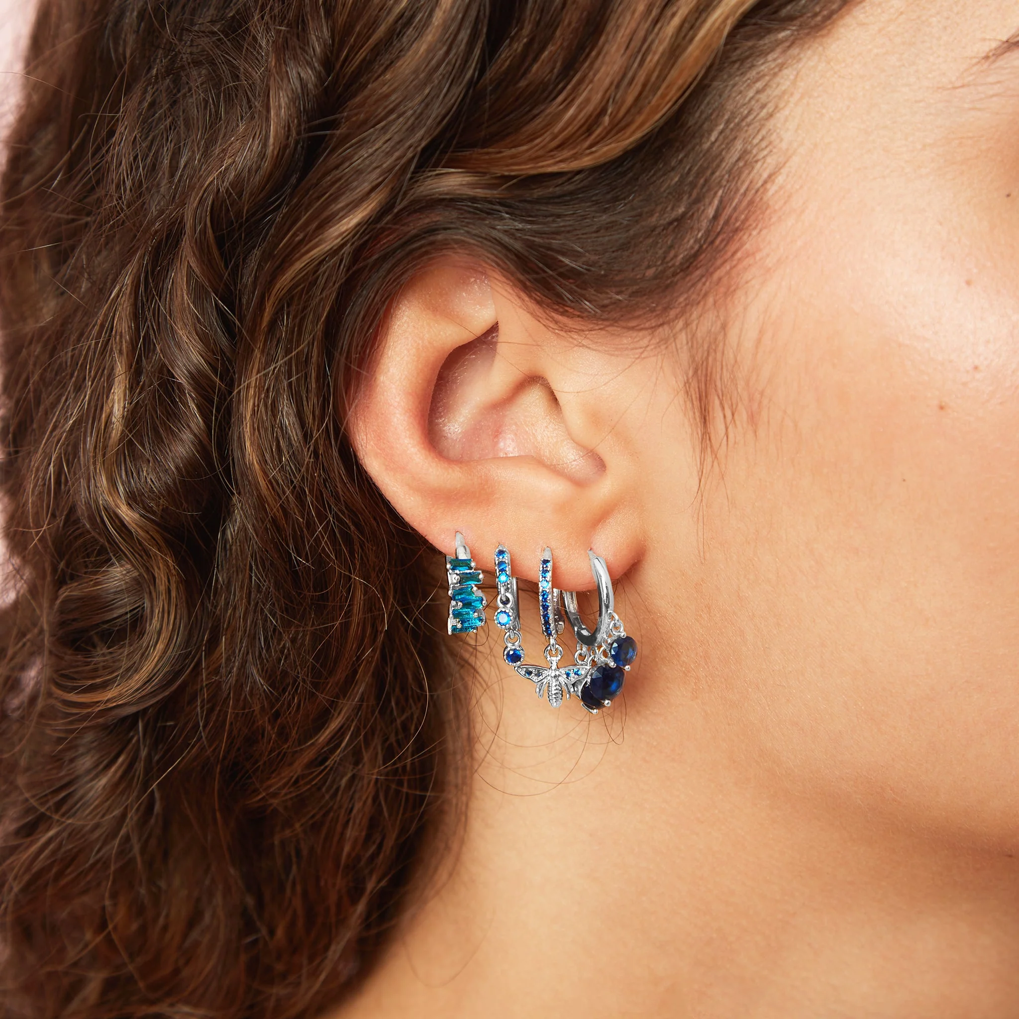 Iris Waterfall Huggie Earrings - Image 25