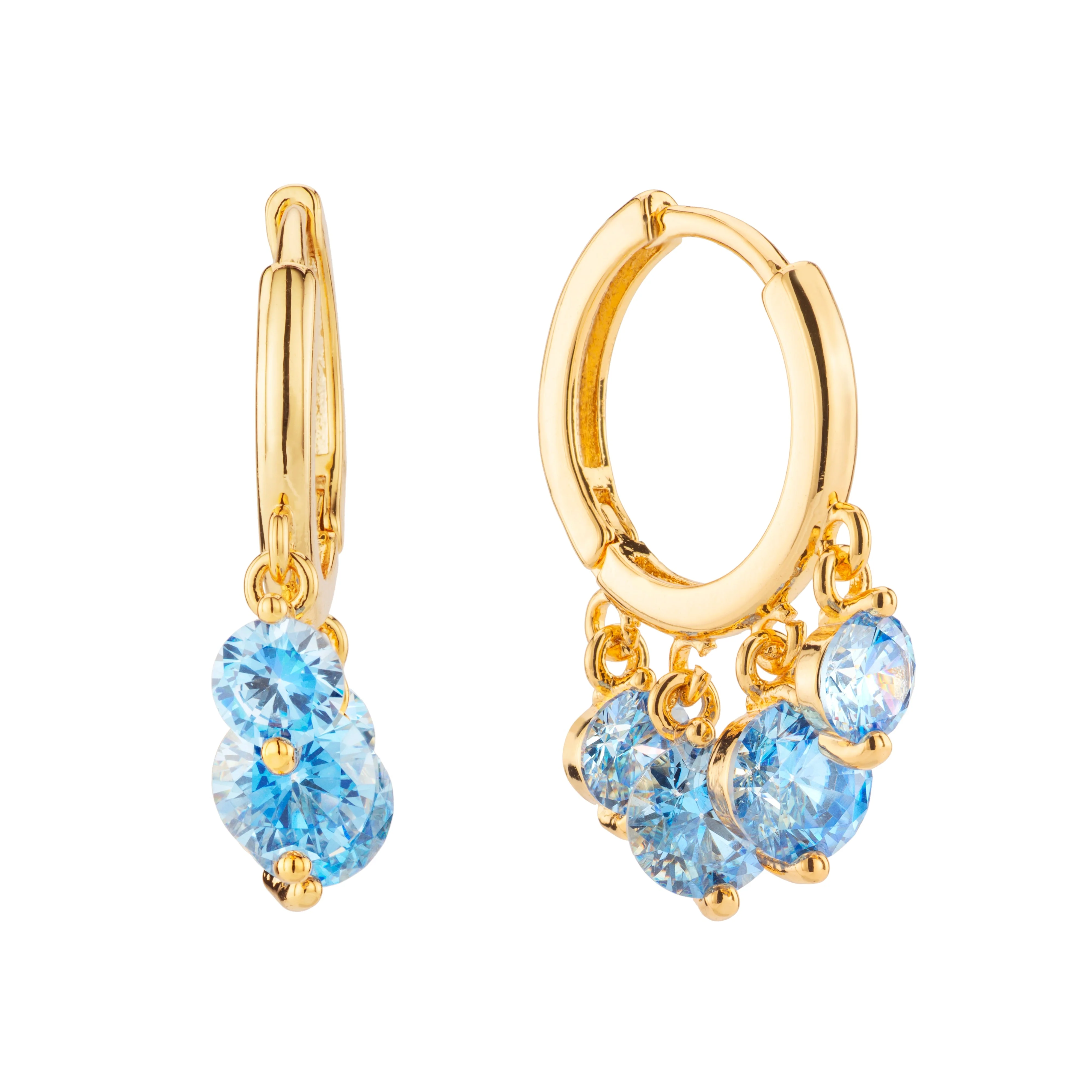 Iris Waterfall Huggie Earrings - Image 3