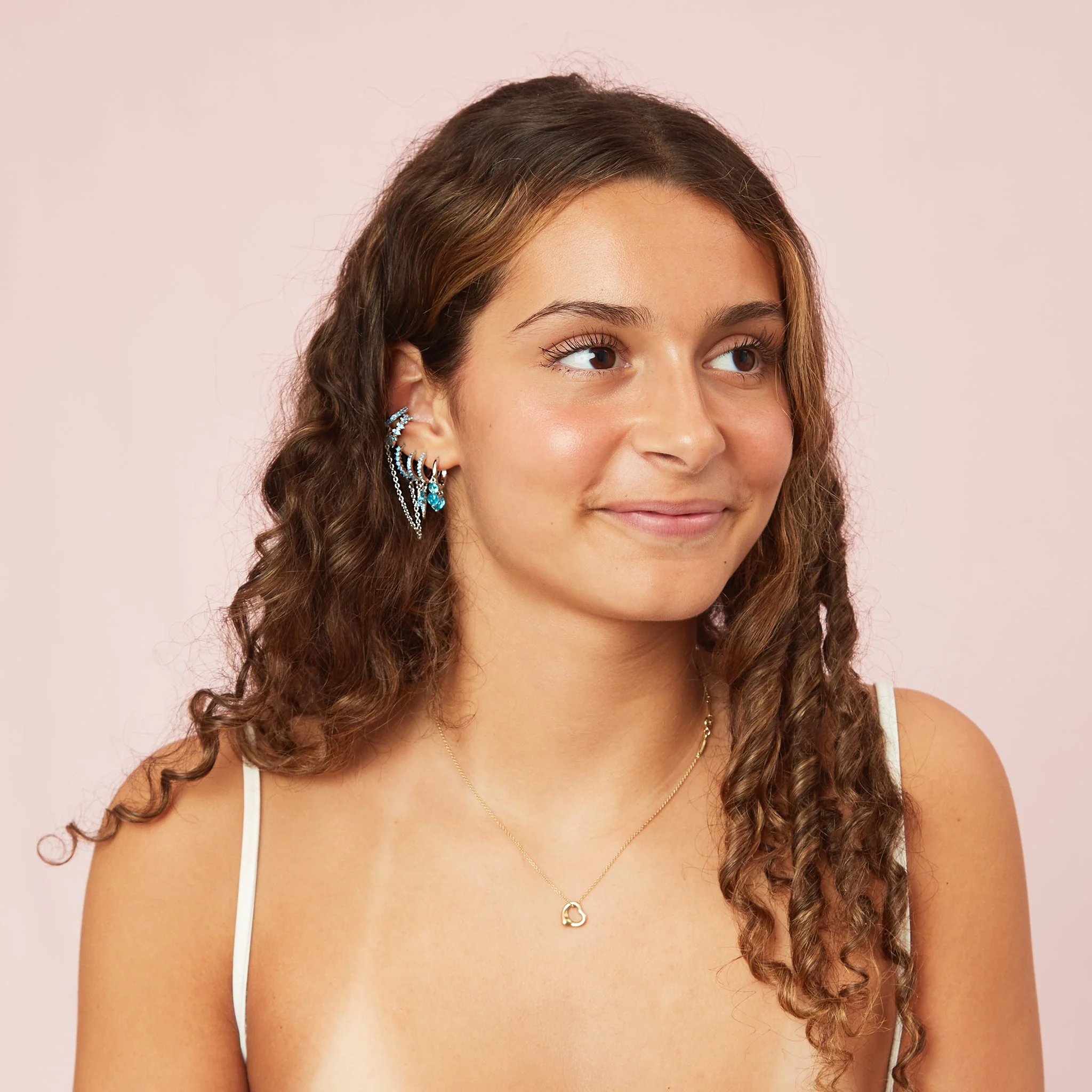 Iris Waterfall Huggie Earrings - Image 34