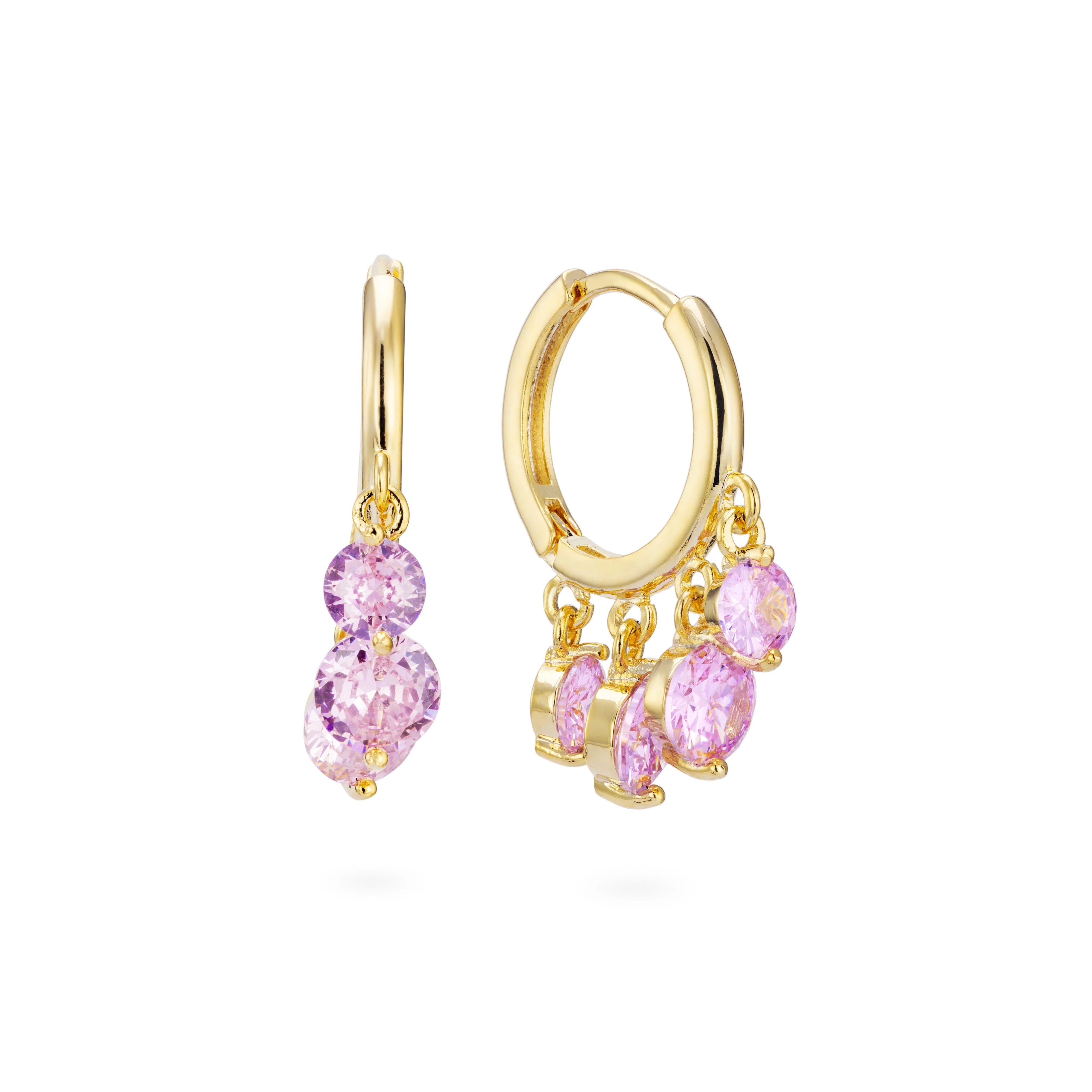 Iris Waterfall Huggie Earrings - Image 4