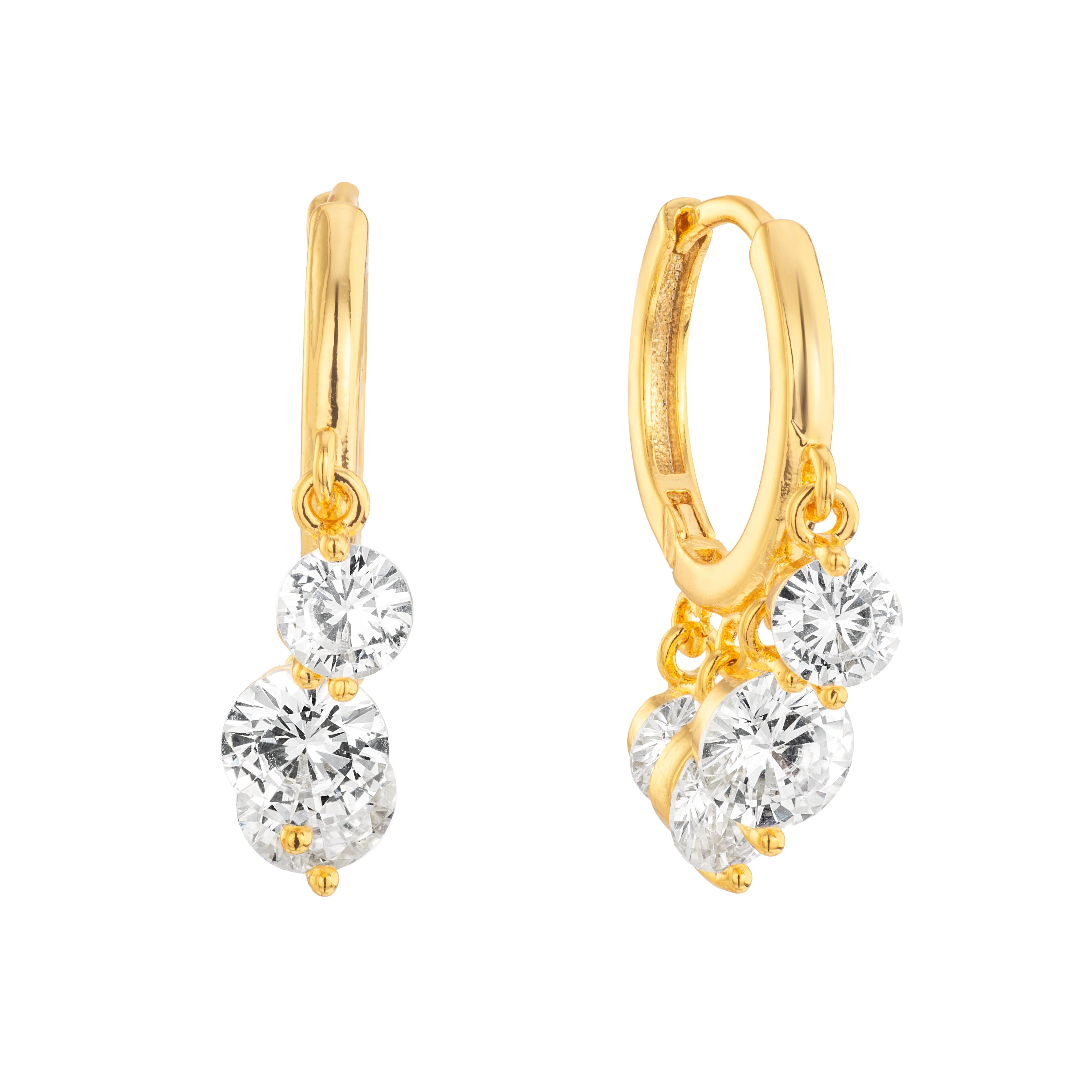 Iris Waterfall Huggie Earrings - Image 8