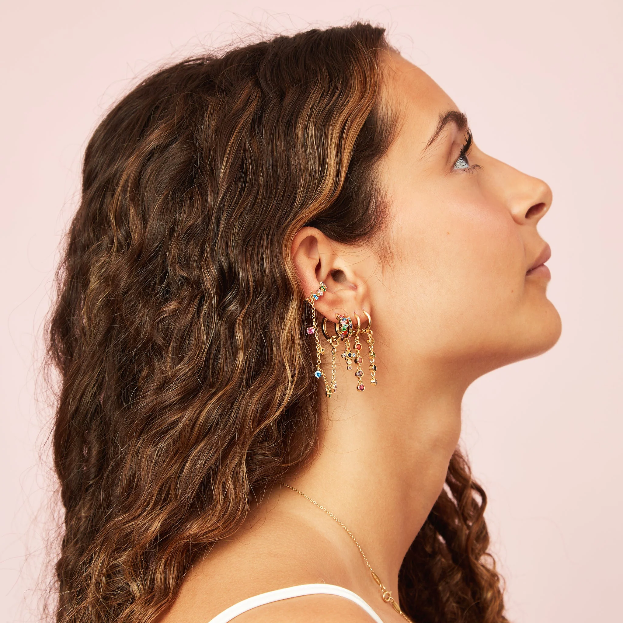 Isabella Cross Huggie Earrings - Image 17