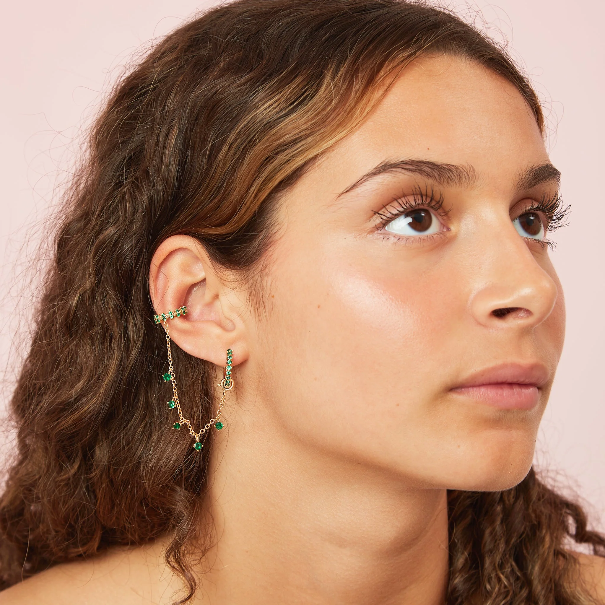 Millie Chunky Ear Cuff Droplet Chain - Image 14