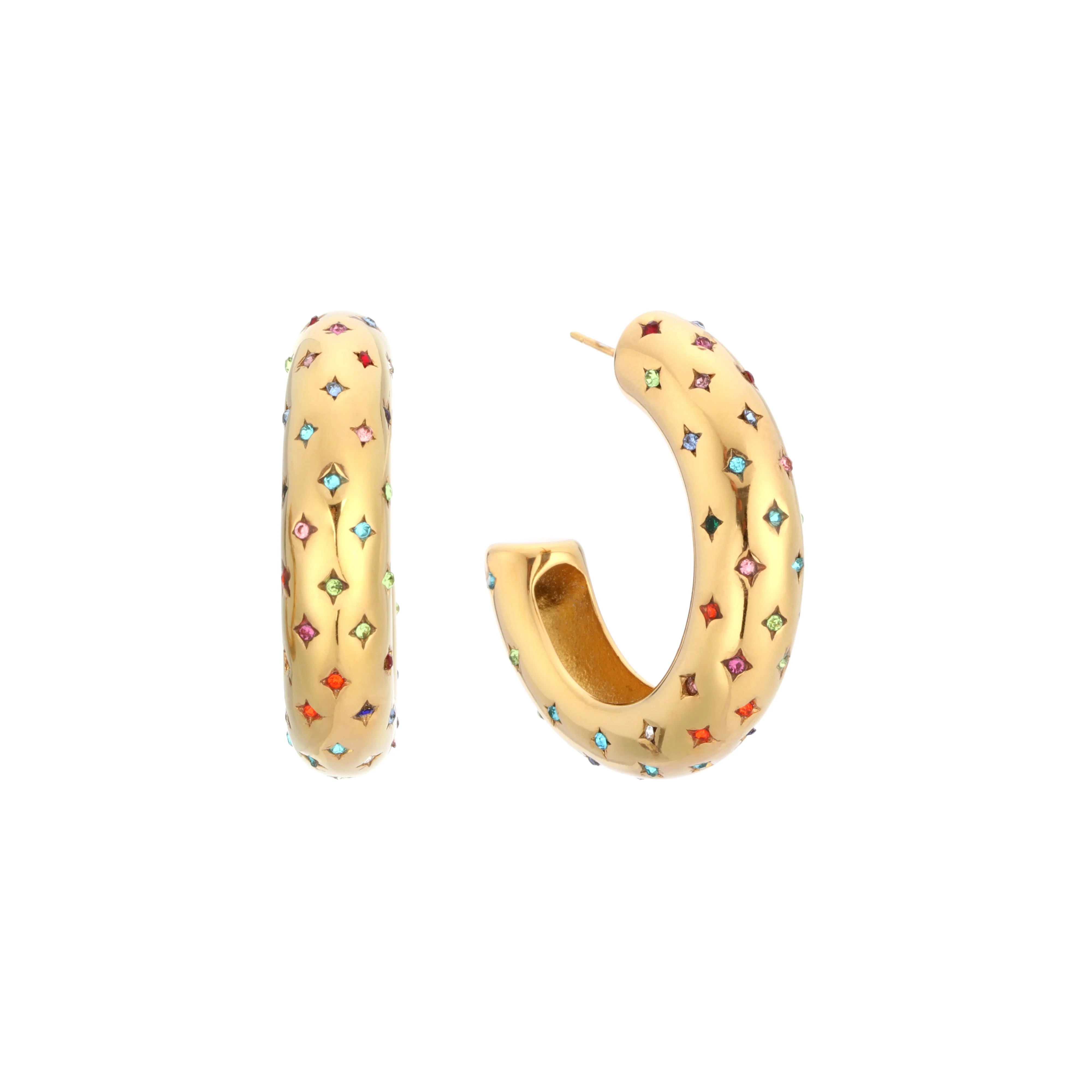 Petra Chunky Star Hoops - Image 3