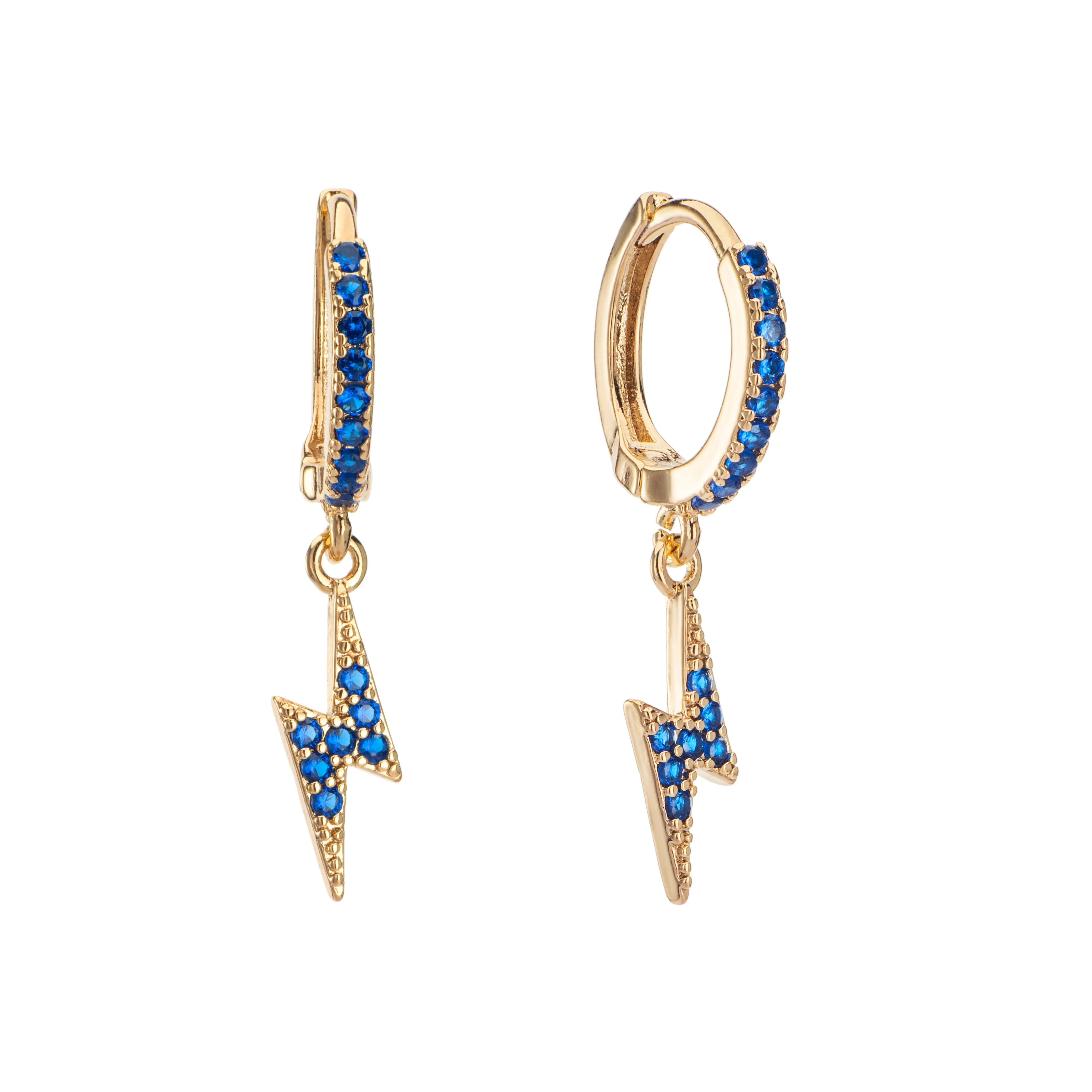 Talitha Lightning Bolt Huggie Earrings - Image 3